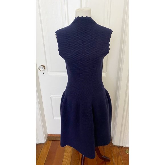 Alaia Dresses & Skirts - Alaia Vintage Navy Blue Fit & Flare Dress